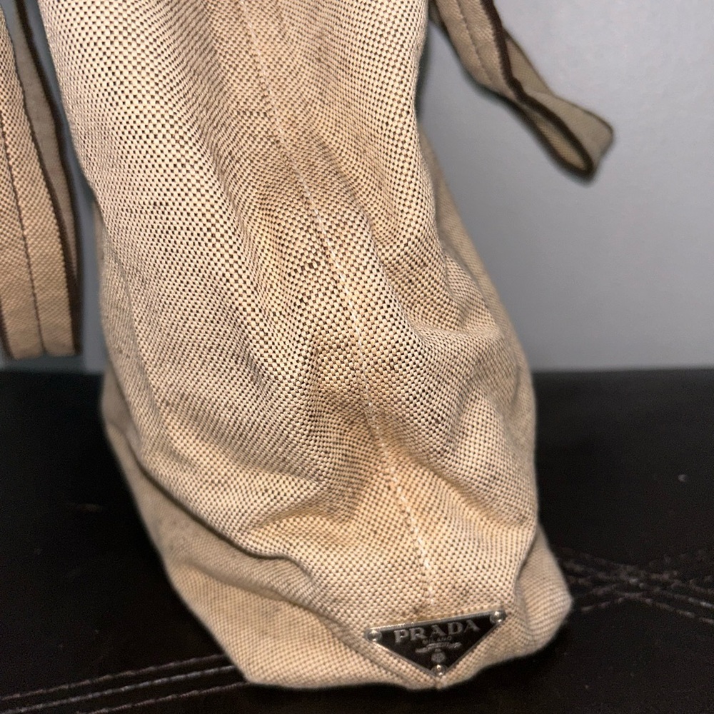 Prada Light Tan Canvas Tote